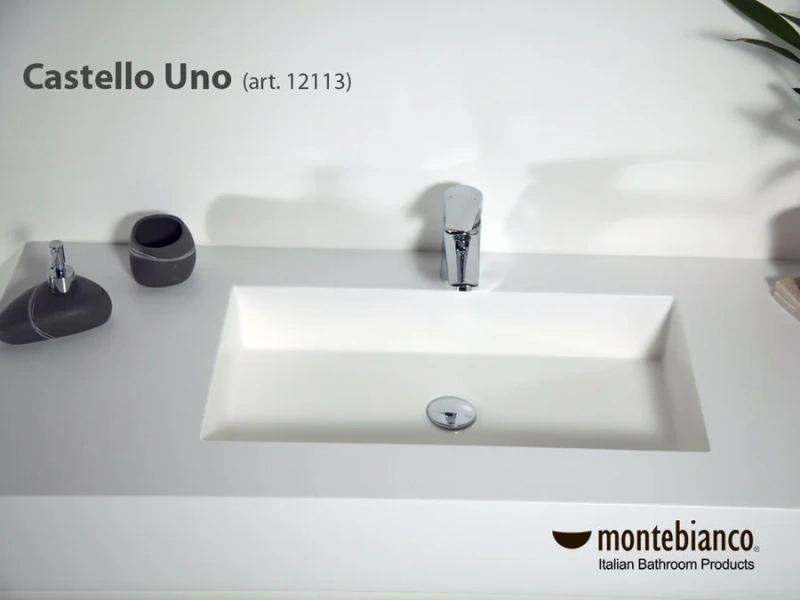 Раковина Montebianco Castello Uno 55 см белая матовая, из камня - фото 7