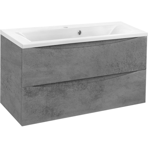 Тумба под раковину подвесная Vincea Mia 89 см Beton, моноблок - фото 5
