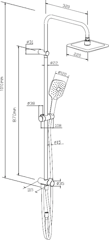 Душевая стойка Damixa Origin Evo белая, настенные - фото 6