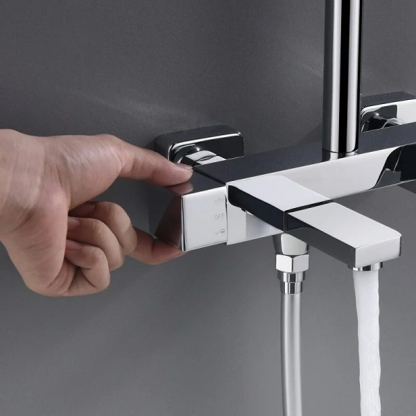 Душевая стойка Black&White Universe латунь, рычажные - фото 6