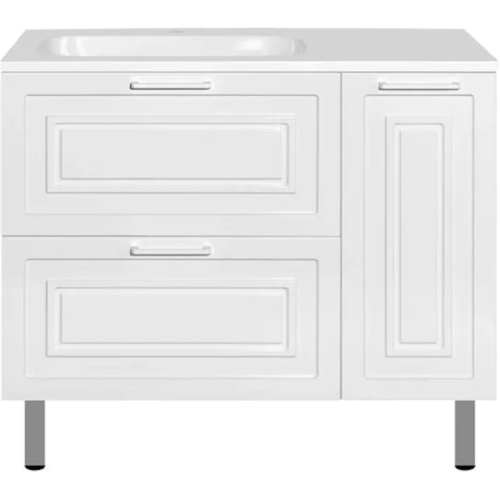 Тумба с раковиной Style Line Альба ЛС-00001005 90 см с бельевой корзиной, окрашенные - фото 9