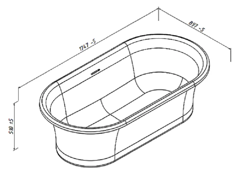 Ванна из искусственного камня Belux Идиллия ВИд-1750, 4810924265791, 175 x 90 см, белый, без гидромассажа - фото 5