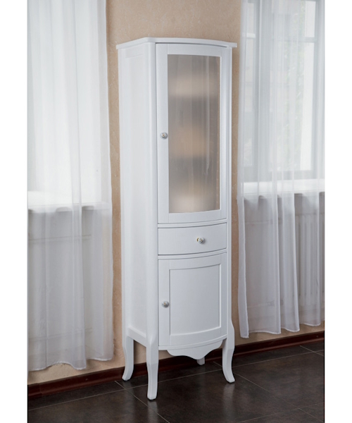 Шкаф-пенал, петли справа, стекло матовое, La Beaute Sabrina CSA.Dx.O