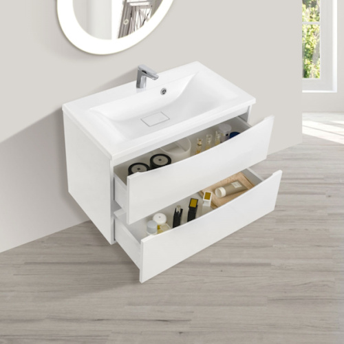 Тумба под раковину подвесная Vincea Mia 79 см G.White, подвесная, пристенная - фото 4