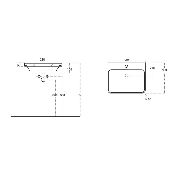 Раковина мебельная Brevita Luxury 60 см белая, по запросу - фото 2