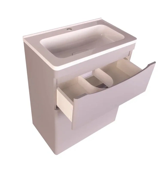 Тумба под раковину напольная Style Line Бергамо 60 см серая, современная, hi-tech - фото 3