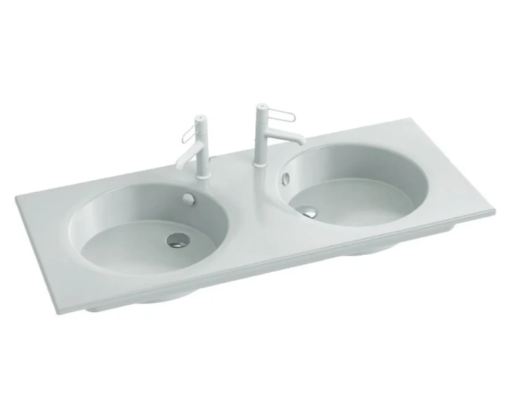 Раковина Jacob Delafon Odeon Rive Gauche 120 см белая, 2 отверстия под смеситель - фото 1