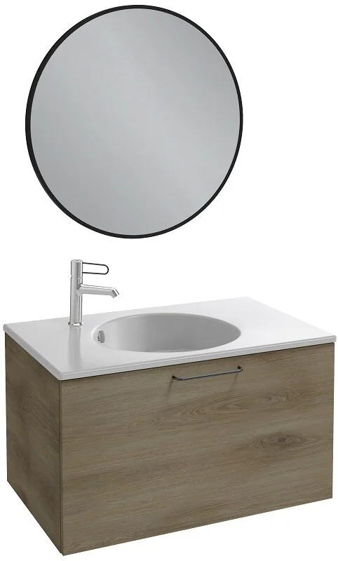 Зеркало Jacob Delafon Odeon Rive Gauche 50 см черный сатин, круглой формы - фото 6