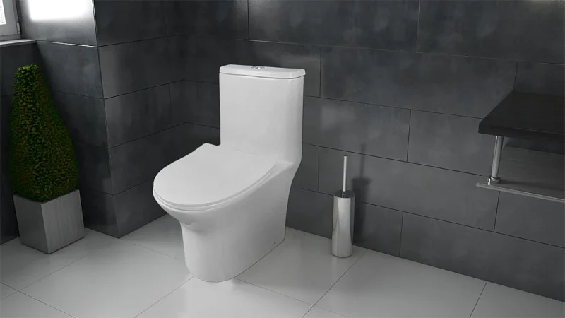 Унитаз моноблок Azario Sente безободковый - фото 2