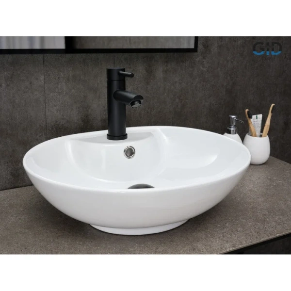 Раковина GID Lago N9005 51 см белая, в форме чаши, круглой формы - фото 5