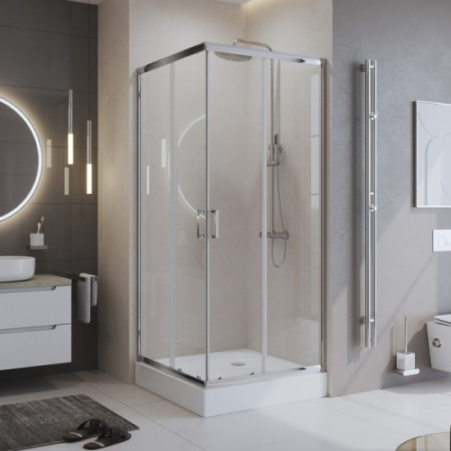Душевой уголок BelBagno Uno 95х95 см стекло прозрачное - фото 2