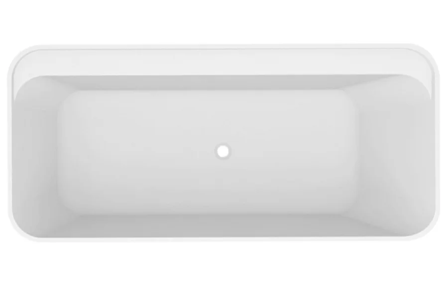 Ванна Uni-Flow Kube из искусственного камня Solid surface FS324-1700 Matt White, 170 х 78 см, белая матовая - фото 4
