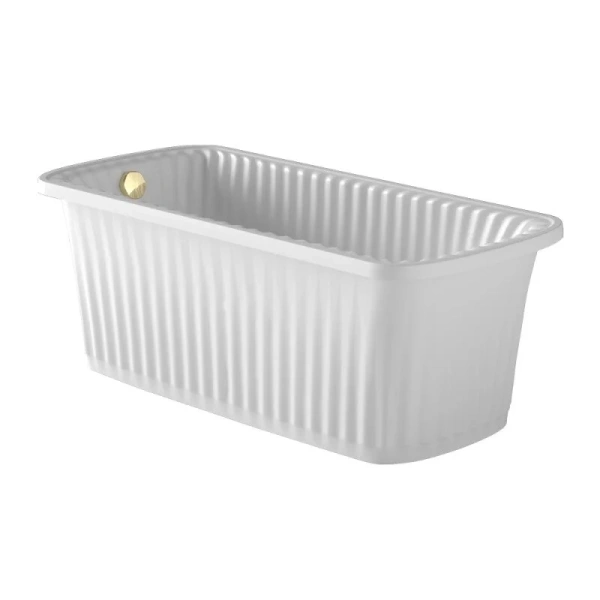 Ванна из искусственного камня Migliore Olivia Panello 174х80 см красная, фурнитура хром - фото 4