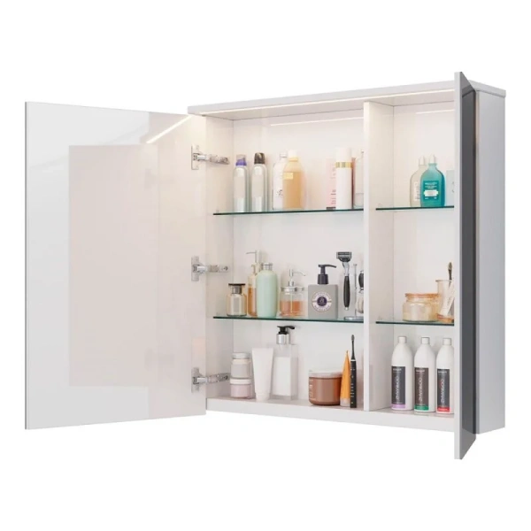 Зеркальный шкаф с подсветкой Lemark Zenon 80 см с розеткой, 80 см - фото 3