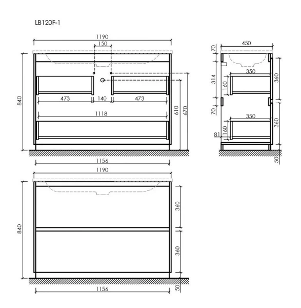 Тумба под раковину напольная Sancos Libra Floor 120 см дуб чарльстон, в наличии - фото 2