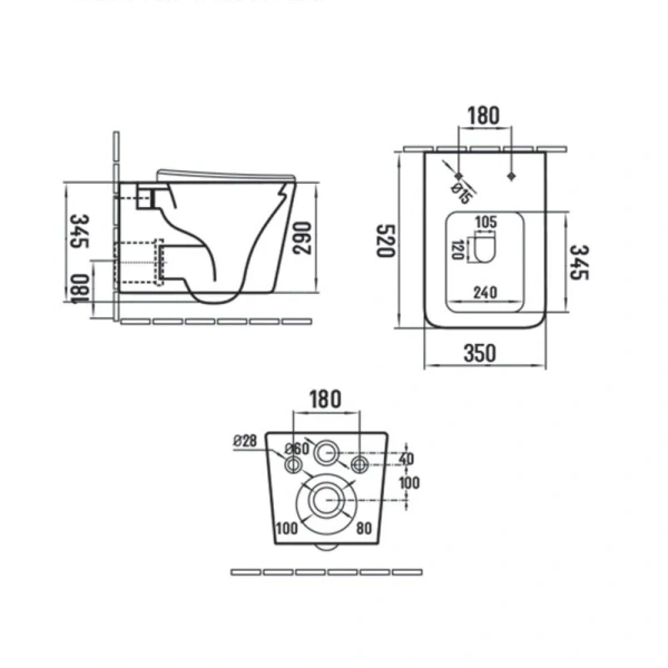 Унитаз подвесной Vincea Q-Line антрацит матовый, подвесные, встраиваемые - фото 2
