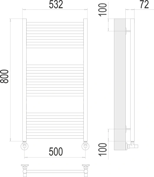 Полотенцесушитель водяной Terminus Аврора П16 500х800 хром - фото 2