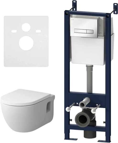 Унитаз с инсталляцией Am.Pm Like IS302 с сиденьем микролифт и клавишей - фото 1