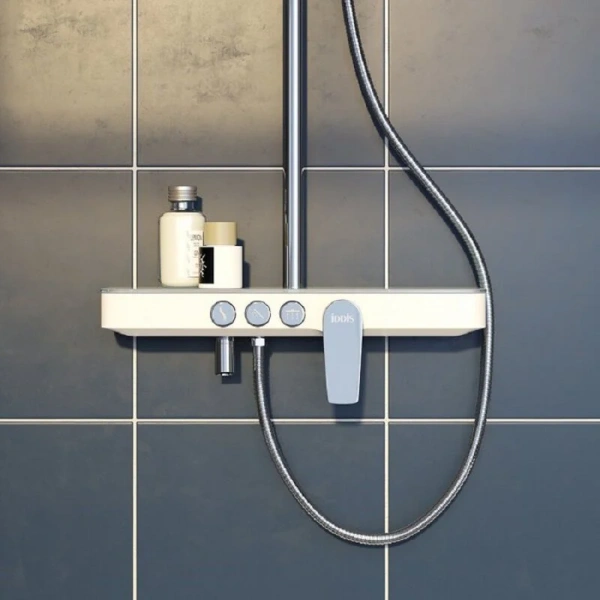 Душевая стойка IDDIS Shelfy с верхним душем, с изливом - фото 5