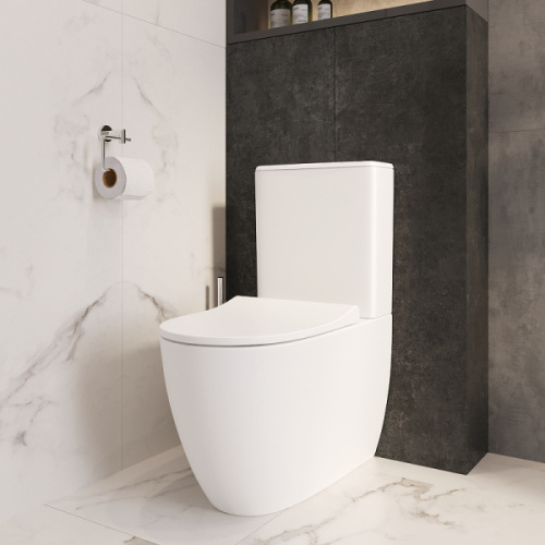 Унитаз компакт VitrA Sento сиденье тонкое, безободковые, сиденье с микролифтом , компакт, низкие - фото 5