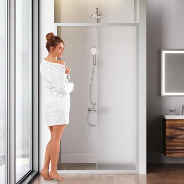 Душевая дверь в нишу AM.PM Gem Solo 110 см профиль хром стекло матовое index_1 - фото 9