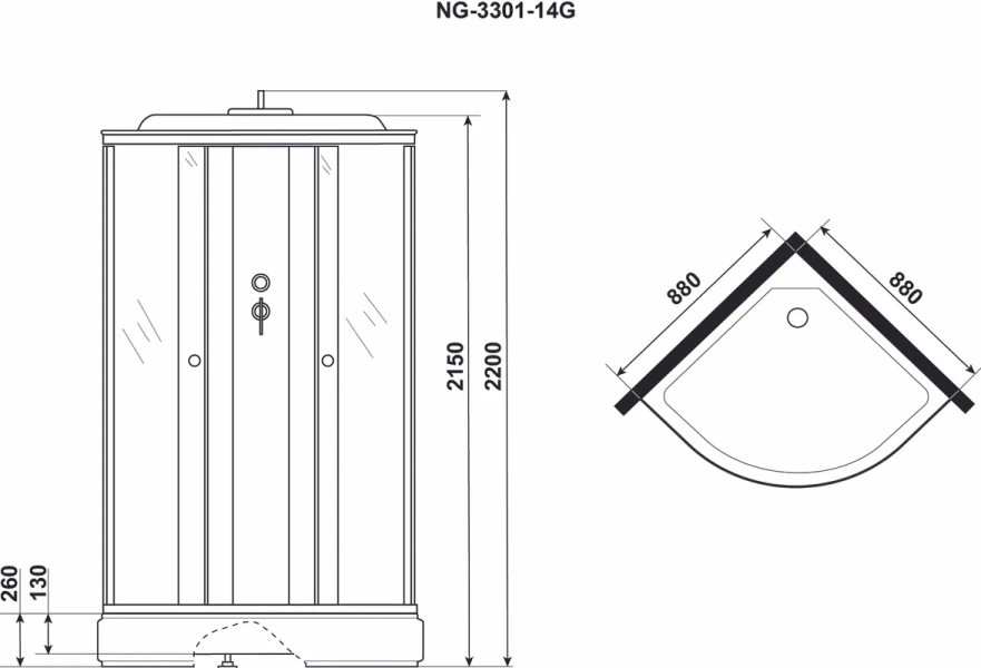 Душевая кабина Niagara Classic 90x90 см средний поддон, другие - фото 9