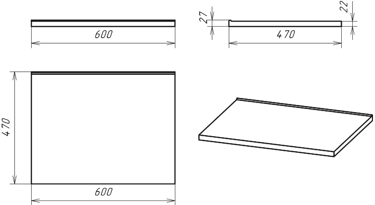 Столешница Misty Челси 60 см белая, нет в наличии - фото 2