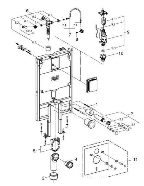 Инсталляция для подвесного унитаза Grohe Rapid SL 38994000 - фото 3