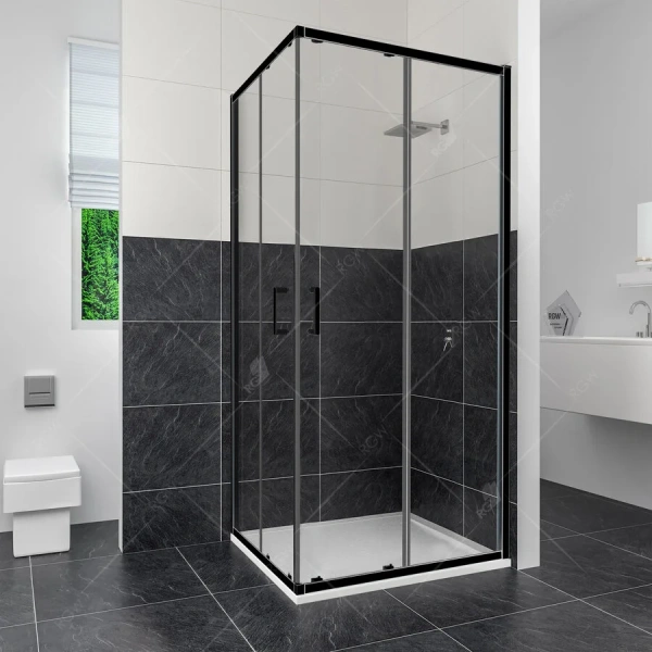 Душевой уголок RGW Classic CL-34B 100х100 см профиль черный - фото 1
