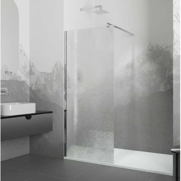 Душевая перегородка RGW Walk In WA-02-1 120 см профиль хром стекло рифленое - фото 1