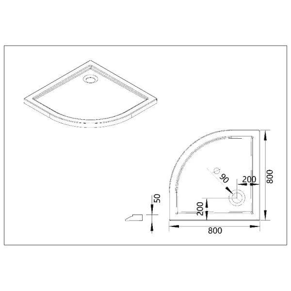 Душевой поддон Vincea 80x80 см акриловый - фото 2