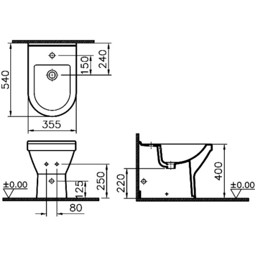 Биде напольное VitrA S50 5325 - фото 2