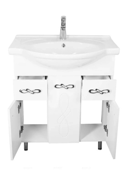 Тумба под раковину напольная Style Line Венеция 75 см белая, современная, hi-tech - фото 3