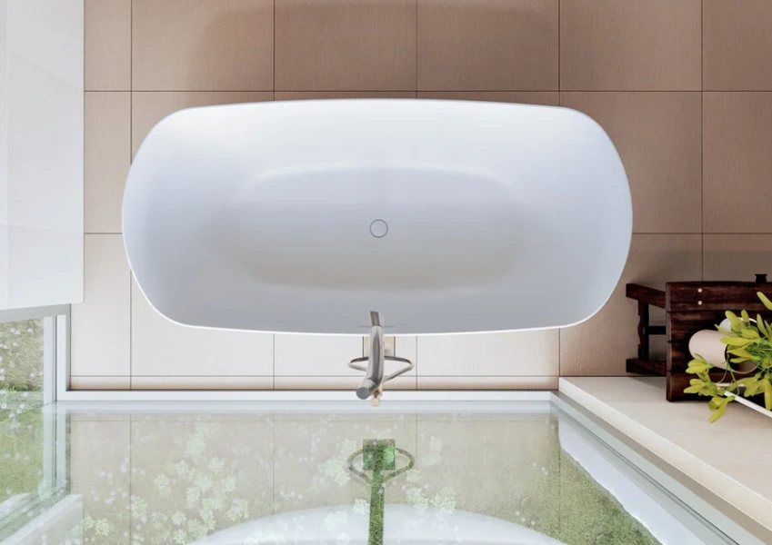 Ванна из искусственного камня Riho Bilo 165x77 см белая, без гидромассажа, большие - фото 5