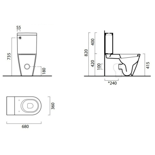 Бачок для унитаза с крышкой GSI Norm 8681, напольные - фото 2