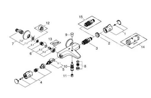 Смеситель для ванны Grohe Grohtherm 800 термостатический - фото 2