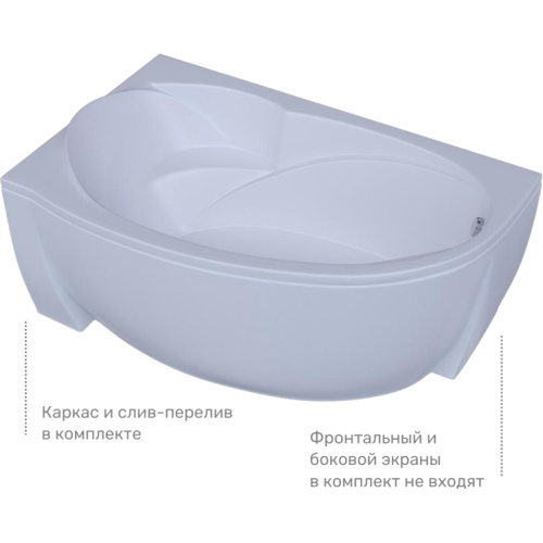 Ванна акриловая Акватек Бетта 160x97 см левая, современныe, hi-tech - фото 3