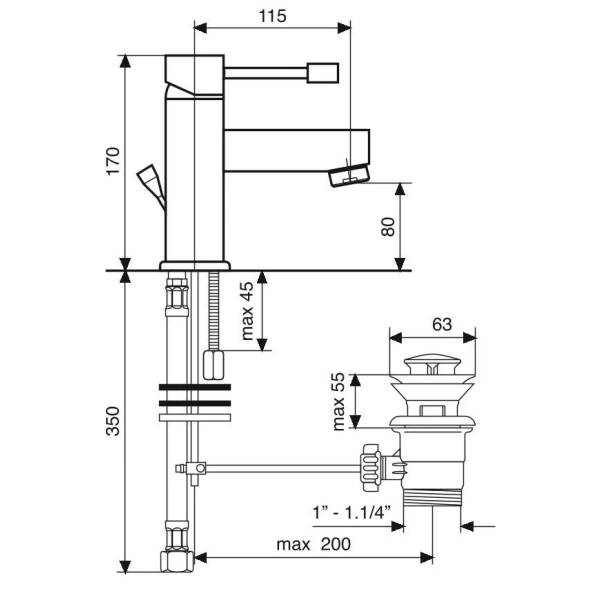 Смеситель для раковины Emmevi Eden 71003 - фото 2
