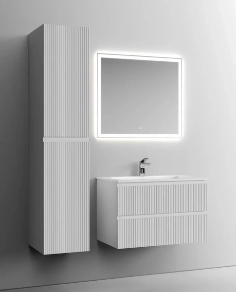 Тумба под раковину подвесная Sancos Snob T 80 см bianco, моноблок - фото 5