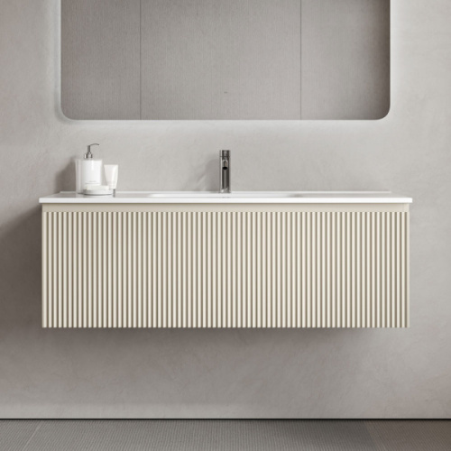Тумба под раковину подвесная Sancos Snob R 1.0 120 см beige soft, современная, hi-tech - фото 3