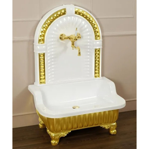 Раковина напольная Migliore Olivia Zampa золото/белый - фото 2