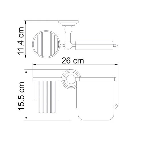 Бумагодержатель с держателем освежителя воздуха WasserKRAFT Ammer никель, классические, ретро - фото 2