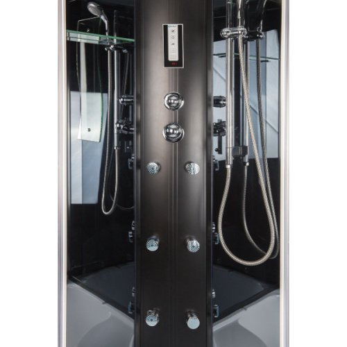 Душевая кабина Erlit Eclipse 100x100 см с гидромассажем, со стеклянными задними стенками - фото 8