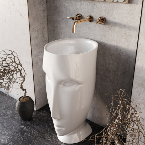 Раковина свободностоящая, белая, Kerasan Artwork Moloco, напольные, свободностоящие - фото 3