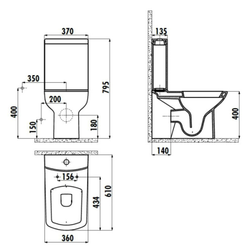 Унитаз компакт Creavit Lara LR310-00CB00E-0000 с функцией биде - фото 4