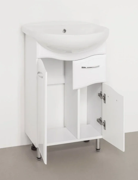 Тумба с раковиной напольная Style Line Эко Волна ЛС-00000098 55 см с ящиком - фото 4