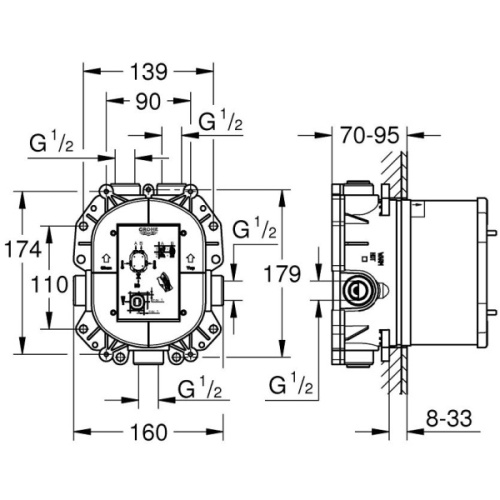 Встроенный универсальный термостат Grohe Rapido T 35500000 - фото 4