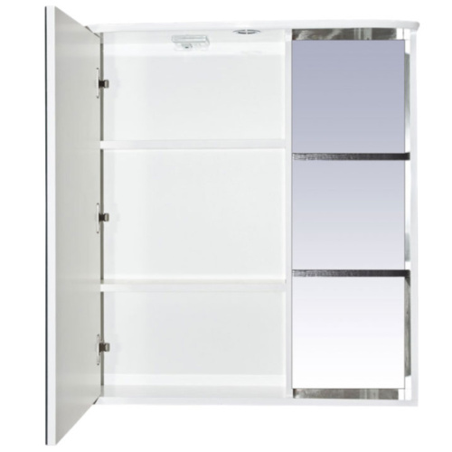 Зеркальный шкаф, зеркало слева, полочки справа, цвет белый/чёрный, Misty Венера, по запросу - фото 2