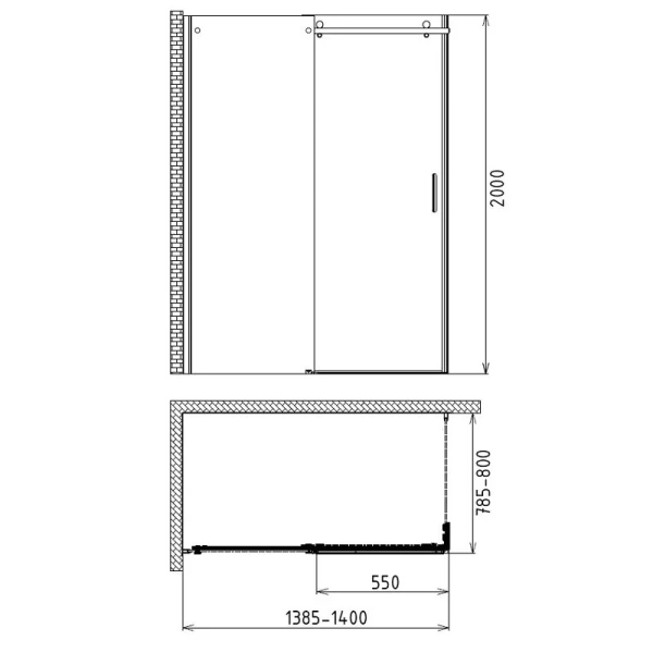 Душевой уголок Gemy Modern Gent S25191A-A6-80 - фото 2