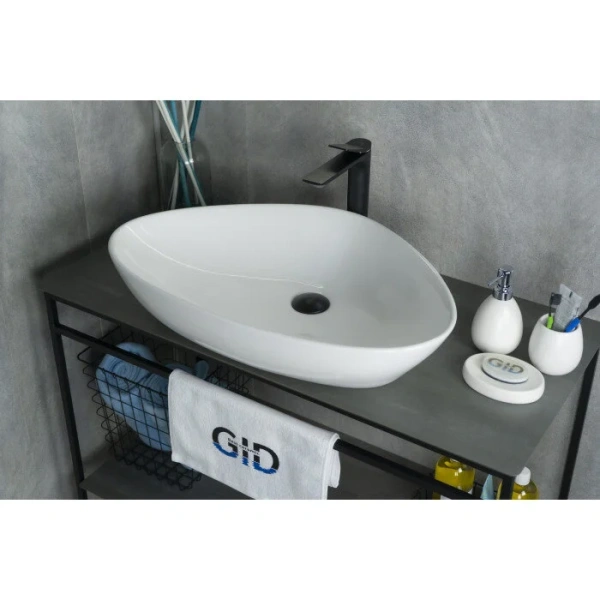 Раковина GID Creativo N9062 67 см белая, в форме чаши - фото 5